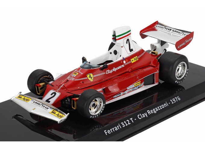 FERRARI F1 312t2 Team Scuderia Ferrari Sefac №2 Season (1976) Clay Regazzoni - Con Vetrina - With Showcase, Red