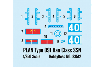 Сборная модель Подводная лодка PLAN Type 091 Han Class submarine