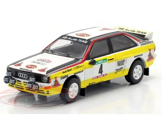 AUDI Quattro A2 Team Audi Sport (night Version) №4 Rally Portugal (1984) Walter Rohrl - Christian Geistdorfer, White Yellow