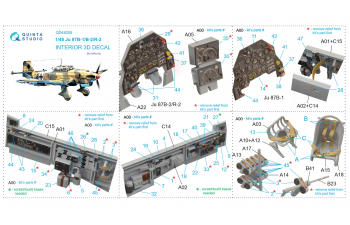 3D Декаль интерьера кабины Ju 87B-1/B-2/R-2 (Airfix)