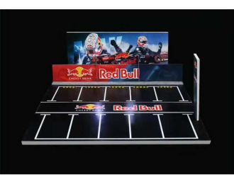 Diorama *Red bull parking lot*, red/blue/black