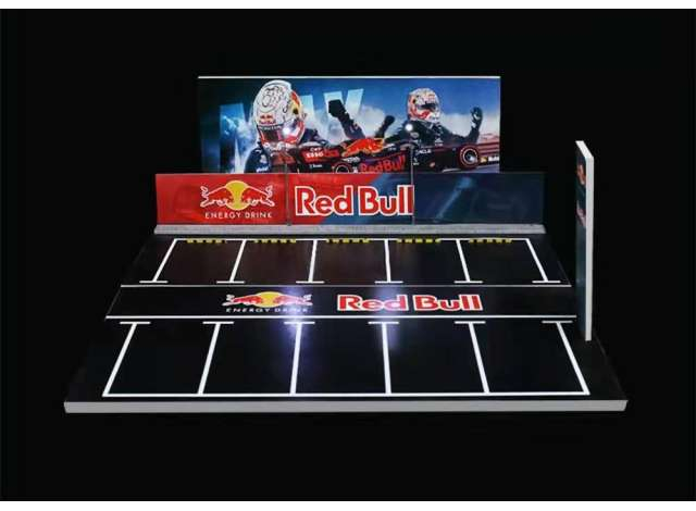 Diorama *Red bull parking lot*, red/blue/black