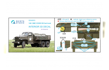 3D Декаль интерьера GMC CCKW 353 fuel truck (Tamiya)