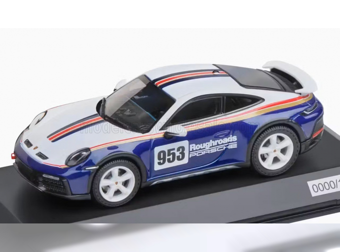 PORSCHE 911 992 №953 Rally Dakar Roughroads Design Paket Coupe (2023), White Blue