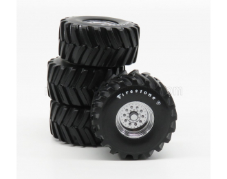 ACCESSORIES Set 4x Ruote - 4x Wheels Fireston Bigfoot, Black Silver