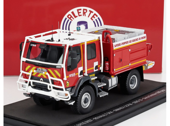 RENAULT D14 4x4 Tanker Truck Sdis 13 Sapeurs Pompiers D'eure Et Loir (2013), Red White Yellow