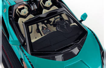 LAMBORGHINI Sian Fkp 37 Hybrid Roadster Open (2020) - Con Vetrina - With Showcase, Blue Green Met