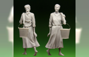 Сборная модель Девушка с ведрами