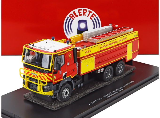 RENAULT K460 Gallin Ccfs Sdis 95 Tanker Truck Saupers Pompiers Val D'oise 3-assi (2021), Red Yellow