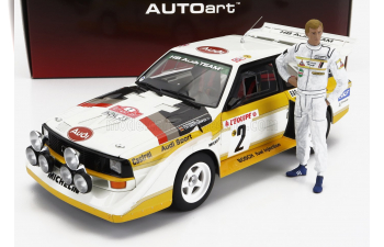 AUDI Quattro Sport S1 (night Version) №2 4th Rally Montecarlo (1986) With Figure W.Rohrl - C.Geistdorfer, Yellow White Red