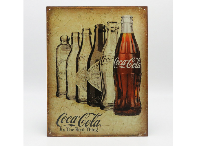 ACCESSORIES Metal Plate - Coca-cola It's The Real Thing, Beige Brown