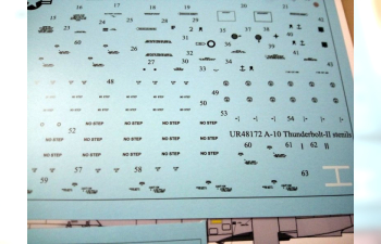 Декаль для A-10A Thunderbolt-II, тех. надписи
