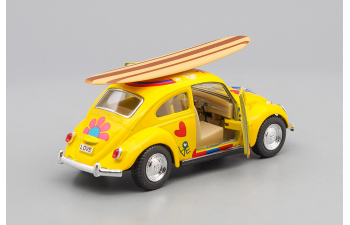 VOLKSWAGEN Classical Beetle Peace and Love Surfboard (1967), yellow