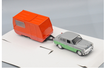 МОСКВИЧ-407 (ДеАгостини) с прицепом "Дача", красный