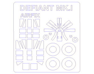 Набор масок окрасочных Boulton Paul Defiant Mk.I + маски на диски и колеса (для модели выпуска 2015 года)