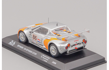 SPYKER C8 Spider Gt2r 3.8l V8 Team Spyker Squadron B.v. №86 24h Le Mans (2006) Jeroen Bleekemolen - Mike Hezemans - Jonny Kane, silver / orange