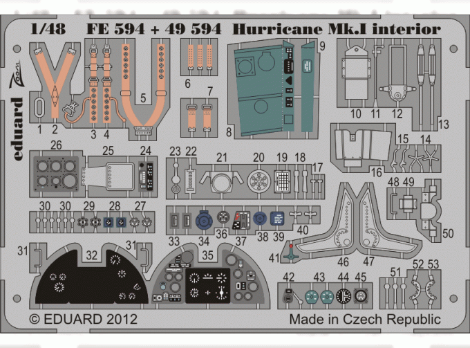 Цветное фототравление для Hurricane Mk. I interior S. A.