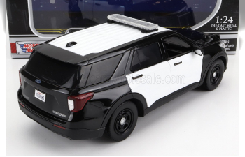 FORD Utility Police Interceptor With Light Bar And Push Bumper (2022), black white