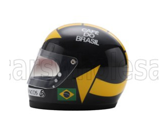 HELMET Casco Helmet Carlos Pace 312pb Team Sefac Spa Ferrari Season (1973), Black Yellow