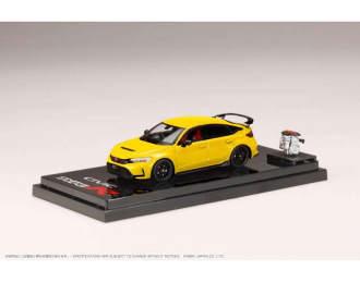 Honda Civic Type R (FL5) with Engine Display Model, yellow (Customized Color Version)