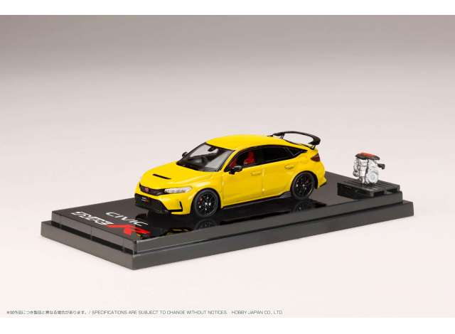 Honda Civic Type R (FL5) with Engine Display Model, yellow (Customized Color Version)