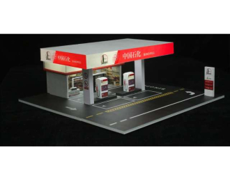 Diorama *Sinopac gas station*, white/red