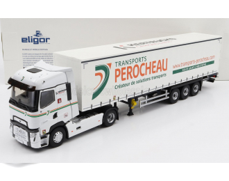 RENAULT T-LINE HIGH TRUCK TELONATO PEROCHEAU TRANSPORTS (2021), WHITE GREEN ORANGE