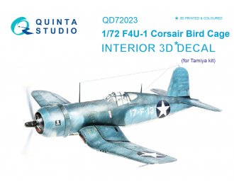 3D Декаль интерьера кабины F4U-1 Corsair Bird cage (Tamiya)