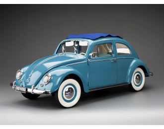 VOLKSWAGEN Beetle Saloon with open roof (1958), fjord blue