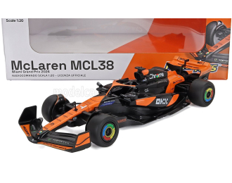 McLAREN F1 Mcl38 Team Mclaren №4 Winner Miami Gp (2024) First F1 Victory Lando Norris, Orange Black