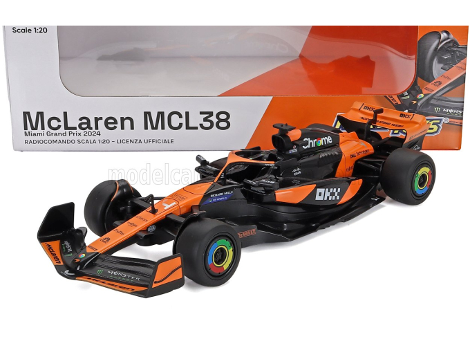 McLAREN F1 Mcl38 Team Mclaren №4 Winner Miami Gp (2024) First F1 Victory Lando Norris, Orange Black