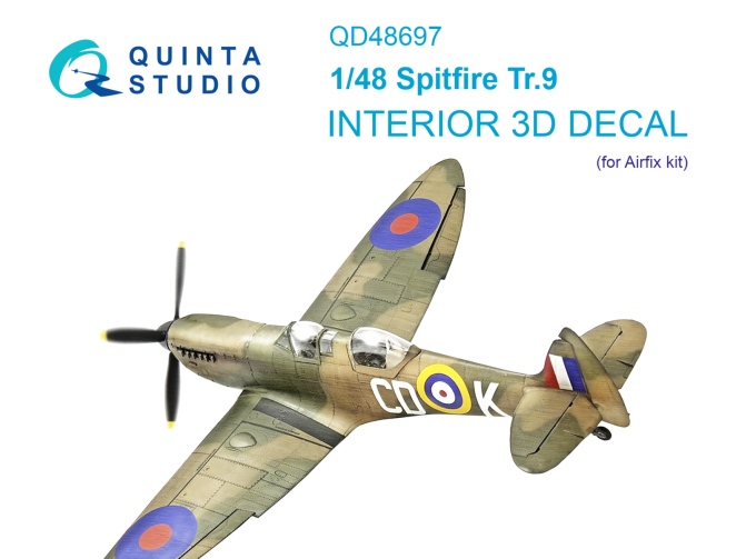 3D Декаль интерьера кабины Supermarine Spitfire Tr.9 (Airfix)