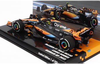 McLAREN F1 Mcl60 Team Mclaren №4 Bahrain Gp (2023) Lando Norris, Orange Blue Black