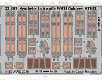 Фототравление Ремни Luftwaffe WWII СТАЛЬ