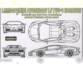 Набор для доработки Lamborghini Aventador LP700-4 Roadster Detail-up Set для моделей Aoshima（PE+Resin）