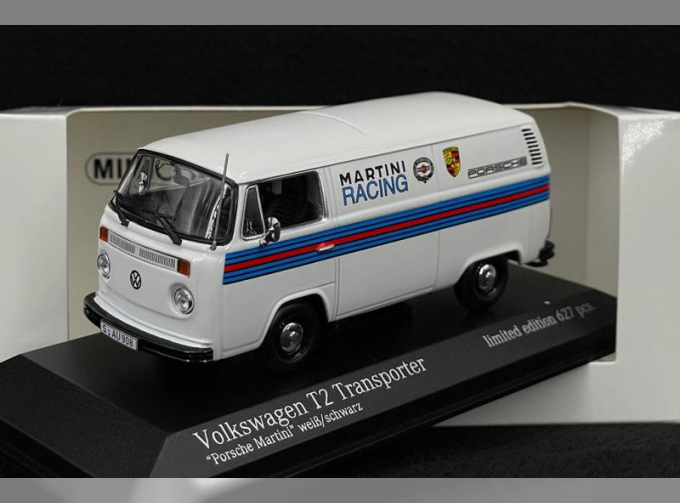 VOLKSWAGEN T2 Kasten Martini Porsche Renndienst (1972), white black