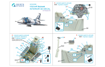 3D Декаль интерьера кабины A-4F Skyhawk (Hasegawa)