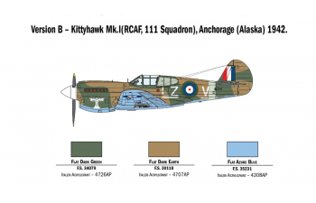 Сборная модель Самолёт P-40 E/K KITTYHAWK