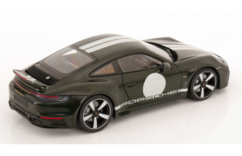 PORSCHE 911 (992) Sport Classic (2022), dark green-metallic/white