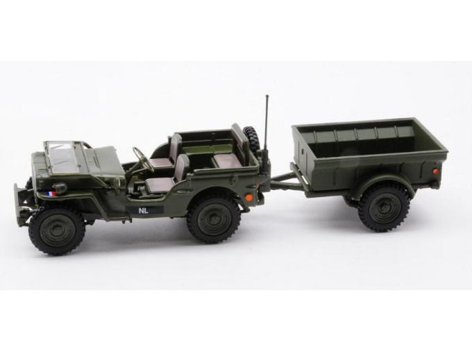 JEEP Willys NECAF Open 1/4 Ton Military Vehicle + прицеп