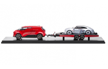 PORSCHE Set 2x Vision Racing Service Van + 357 2023 - 75th Anniversary Porsche Sports Car (1948-2023), Red