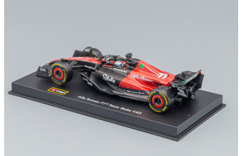 ALFA ROMEO F1 C43 Team Stake №77 Season (2023) Valtteri Bottas - Con Pilota E Vetrina - With Pilot And Showcase - Exclusive Carmodel, Black Red