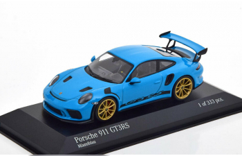 PORSCHE 991 II GT3 RS (2018), miami blue / golden wheels