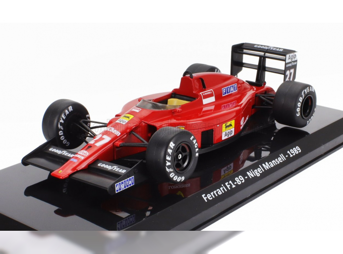 FERRARI F1 F1-89 №27 Season (1989) Nigel Mansell - Con Vetrina - With Showcase, Red Black