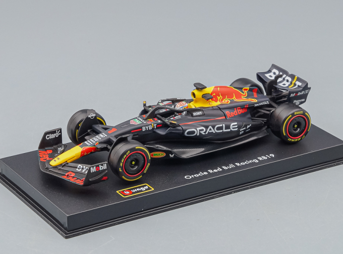 RED BULL F1 Rb19 Team Oracle Red Bull Racing N1 World Champion Season (2023) Max Verstappen - Con Pilota E Vetrina - With Pilot And Showcase, Matt Blue