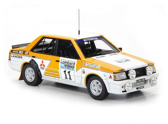 MITSUBISHI LANCER 2000 Turbo Team Ralliart #11 RAC Rally (1981), yellow / white