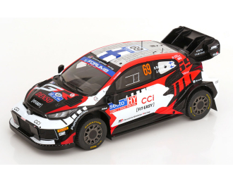 TOYOTA Yaris Gr Rally1 Team Toyota Gazoo Racing Wrt №69 Rally Finland (2024) Kalle Rovanpera - Jonne Halttunen, Black White Red