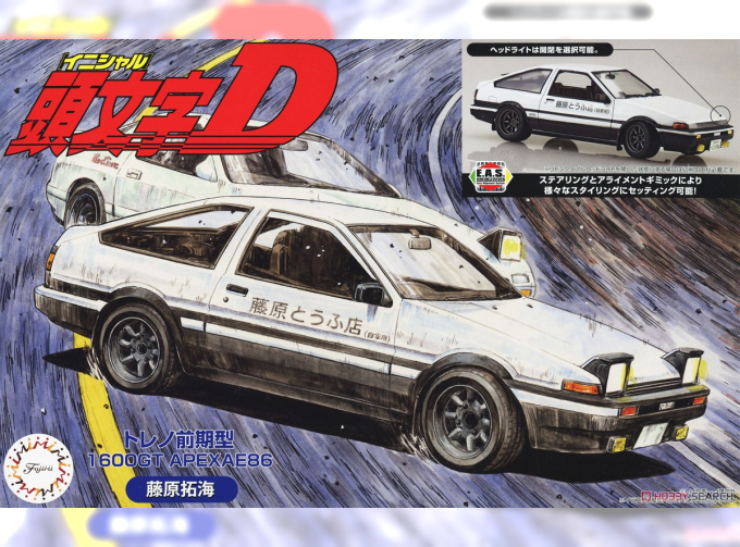Сборная модель Initial D Trueno Early Model 1600GT APEX AE86 (Fujiwara Takumi Ver.)
