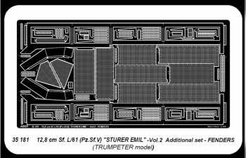 Фототравление для German tank destroyer 12,8 cm Sf. L/61 (Pz.Sf. V) ''Sturer Emil'' - vol. 2 - additional set - fenders