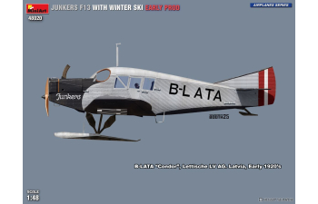 Сборная модель JUNKERS F13 Airplane With Winter Ski 1925